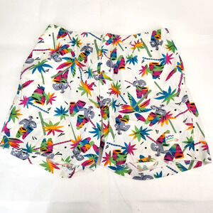 Vintage OP Cotton Swim Shorts Colorful‎ Gradient Beach Graphic 90s 80's Mens  XL